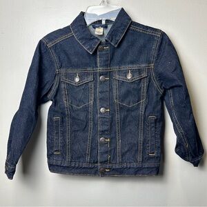 Oshkosh B'Gosh Dark Blue Denim  Jacket Trucker Jacket, Size 6 Unisex Boys Girls